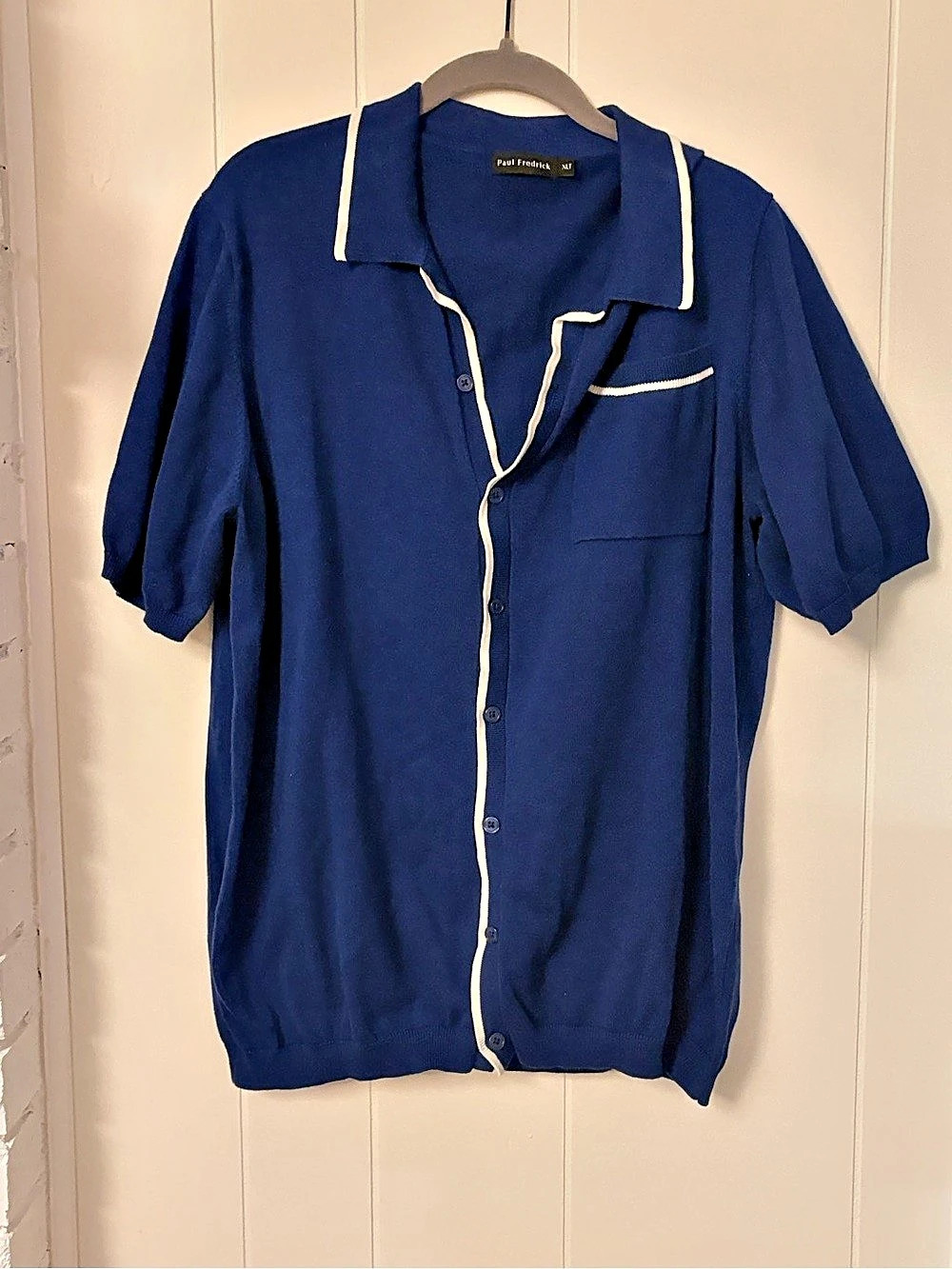 Paul Fredrick Men's Cotton Shirt Blue Size XL Like New
